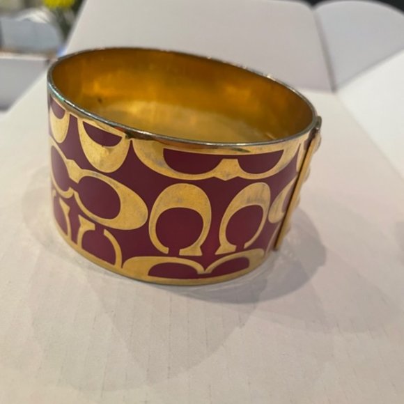 Vintage Coach Cuff Bracelet - Pink and Gold - Picture 6 of 7